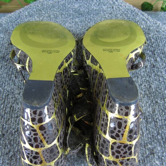 Hale Bob Women's Strappy Brown Leather Pump 9.5 Medium Gently Used 2025 - Picture 6 of 7